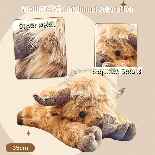 🔥Heißer Verkauf 50% Rabatt🎁Niedliches Zeichentrick-Highland-Kuh-Kuscheltier