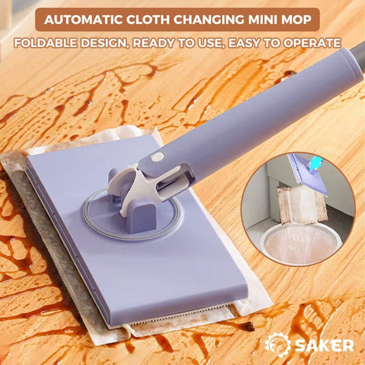 👍 Up to 57% off!🏆Mini mop with automatic cloth change 🎁Free gift 10*Rags
