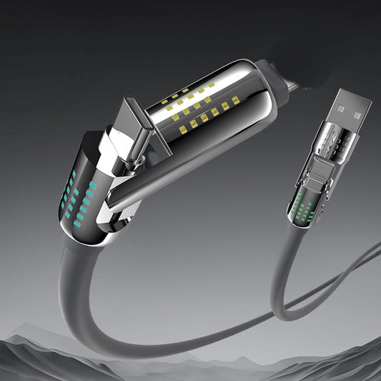 4-in-1 fast charging data cable with breathing light