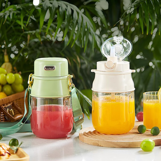 2-in-1 electric blender drinking bottle with removable hose