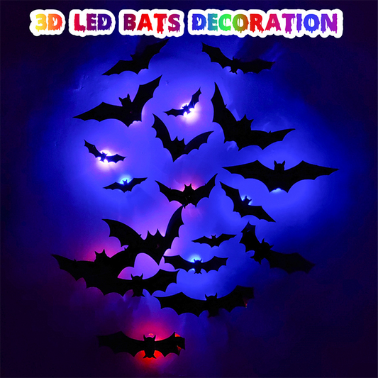 🔥🦇 Halloween atmosphere with glowing 3D bats
