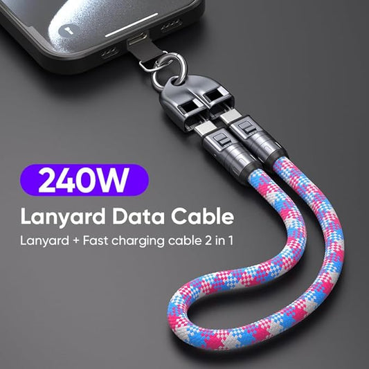 💥2-in-1 mobile phone lanyard fast charging data cable
