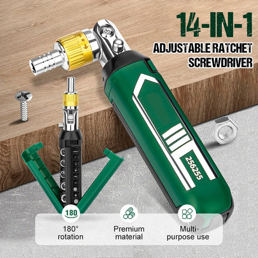 14-in-1 adjustable ratchet screwdriver