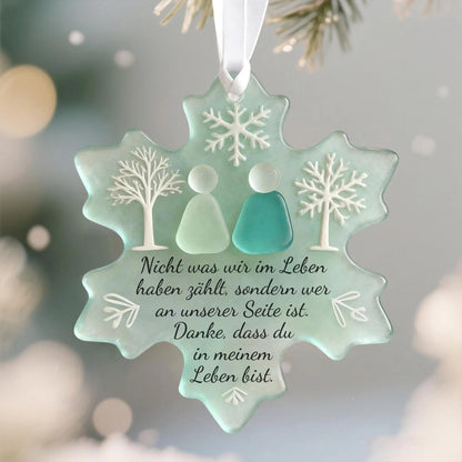 🌊Schneeflocken-förmige Meerglas-Freundschaftsdeko ❄✨ Geformt von der Natur & handgefertigt!