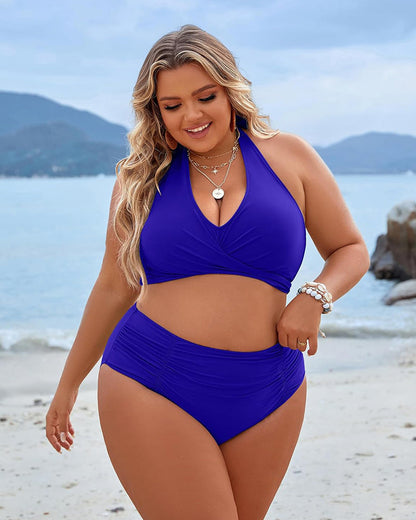 👙 Tummy Control Swimsuits Modest High Waist Bikini Sets