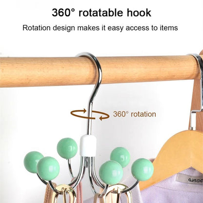 360° Rotatable Multifunctional Storage Hanger with 6 Hooks