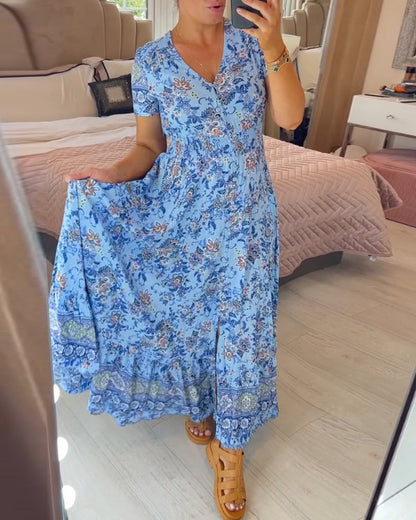💃Hot Sale - 50% OFF🔥Floral Print V-neck Dress