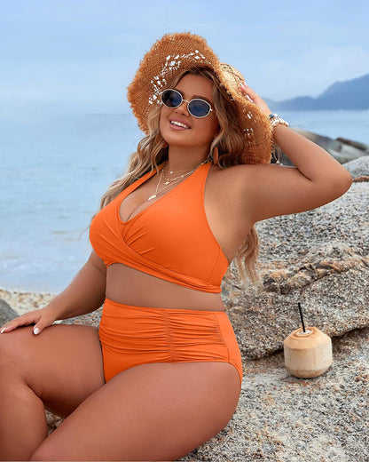 👙 Tummy Control Swimsuits Modest High Waist Bikini Sets