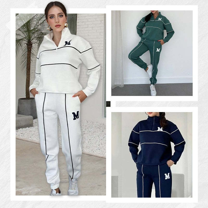 💥NEW HOT SALES - 50% OFF🔥Women's Casual Letter M Long Sleeve Two Piece Set(Fabric Upgrade)