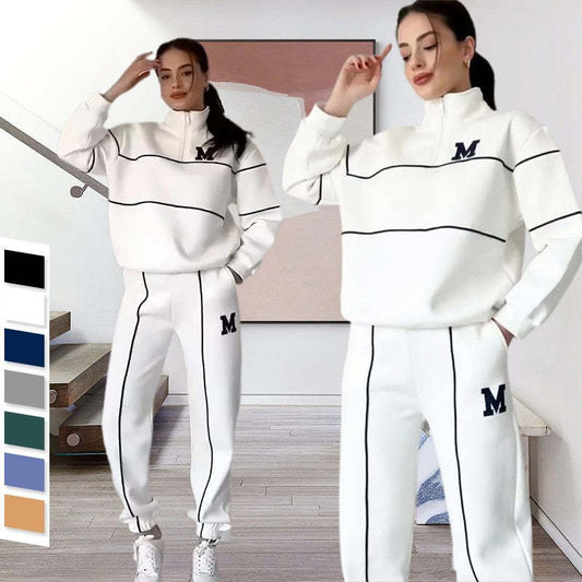 💥NEW HOT SALES - 50% OFF🔥Women's Casual Letter M Long Sleeve Two Piece Set(Fabric Upgrade)