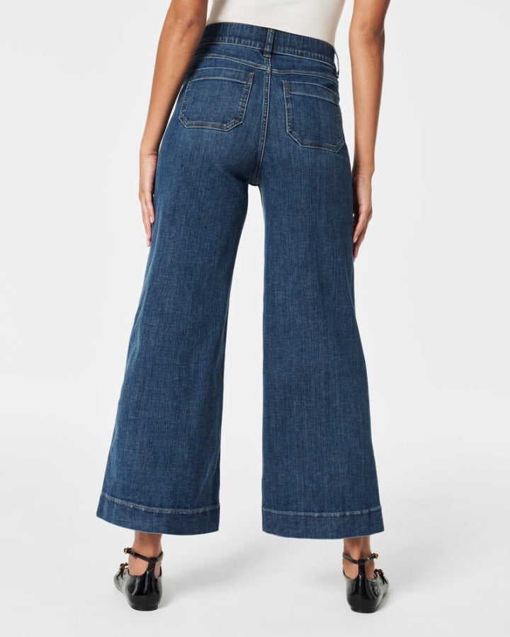 🔥Tummy Control Cropped Wide-Leg Jeans