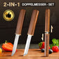 2-in-1-Doppelmesserset mit Holzgriff