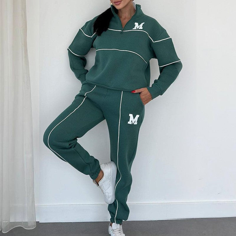 💥NEW HOT SALES - 50% OFF🔥Women's Casual Letter M Long Sleeve Two Piece Set(Fabric Upgrade)