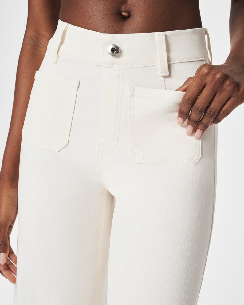 🔥Tummy Control Cropped Wide-Leg Jeans