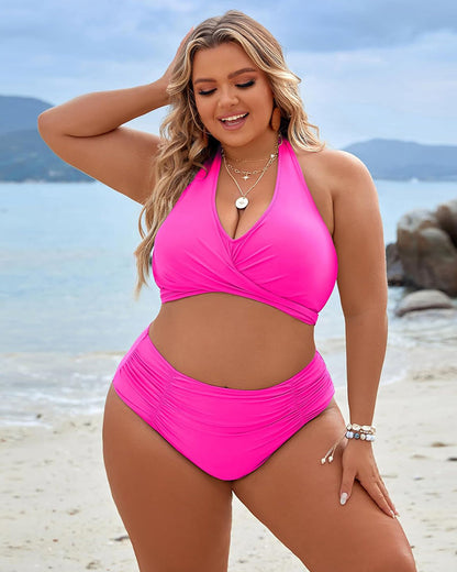 👙 Tummy Control Swimsuits Modest High Waist Bikini Sets