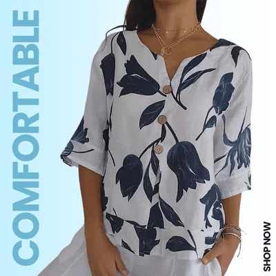 🔥 HOT SALE 50% OFF🌷Printed V-neck Tunic Top🌷