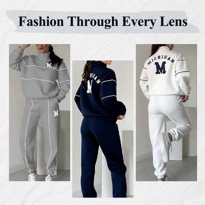 💥NEW HOT SALES - 50% OFF🔥Women's Casual Letter M Long Sleeve Two Piece Set(Fabric Upgrade)