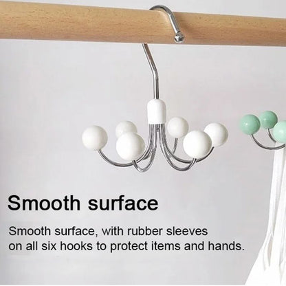 360° Rotatable Multifunctional Storage Hanger with 6 Hooks