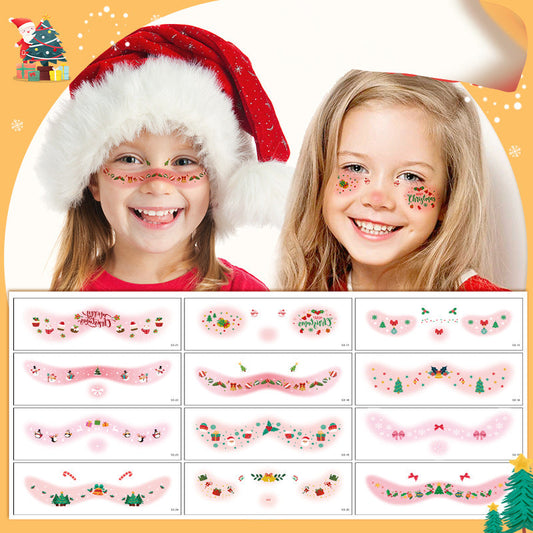 🎅Early Christmas - 50% OFF🎄12 Sheets Christmas Temporary Face Tattoos for Kids