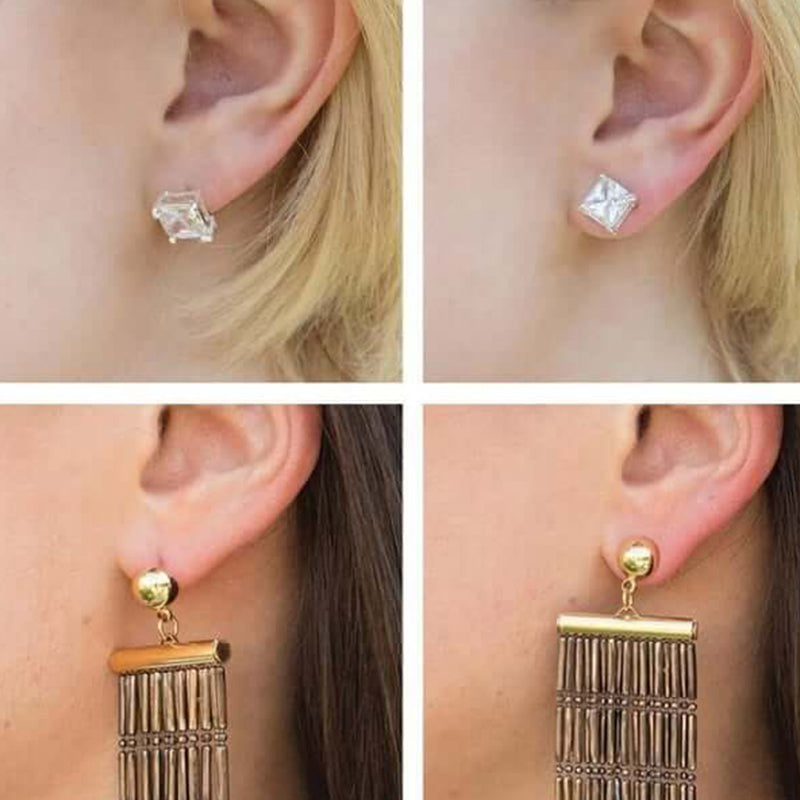 Clear silicone earring backs with strong support