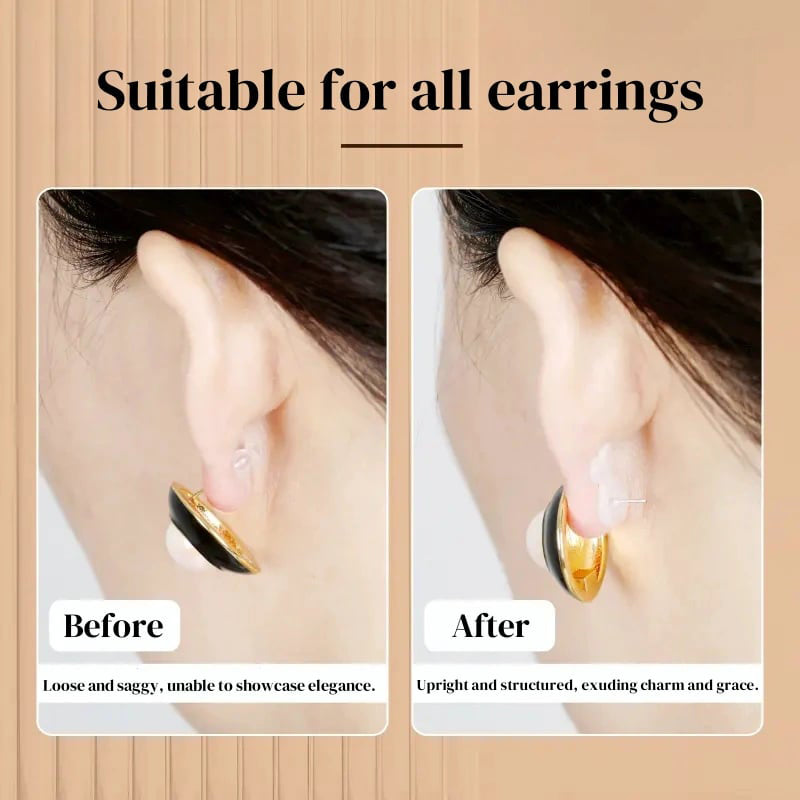 Clear silicone earring backs with strong support