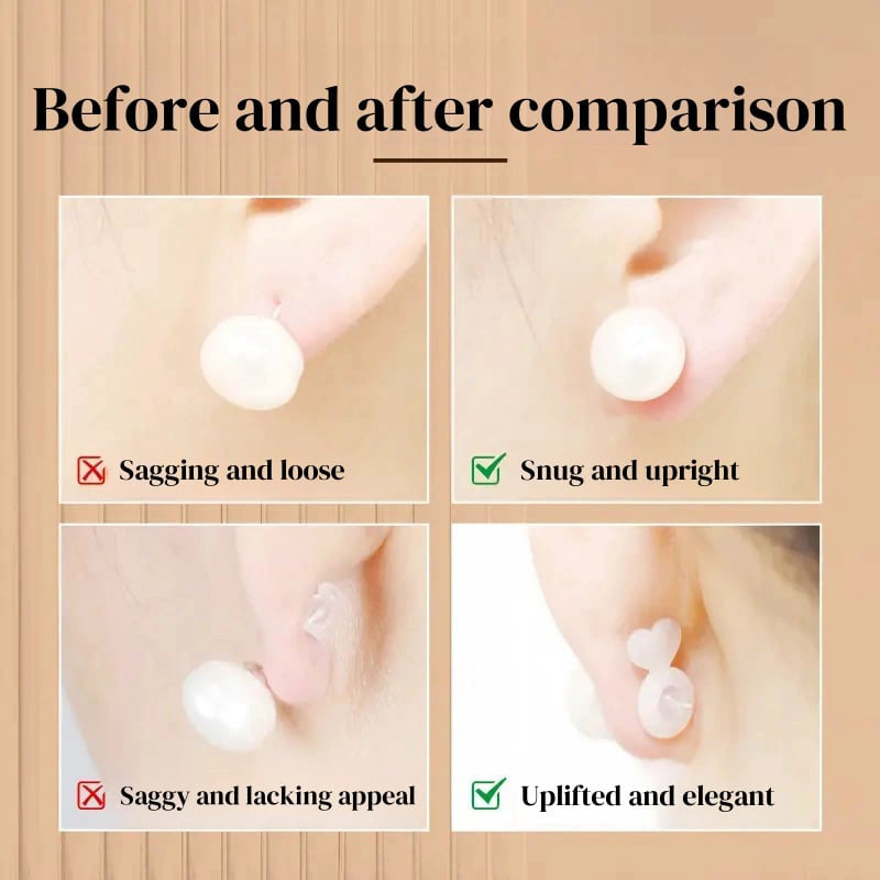 Clear silicone earring backs with strong support