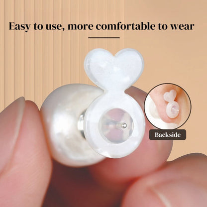 Clear silicone earring backs with strong support