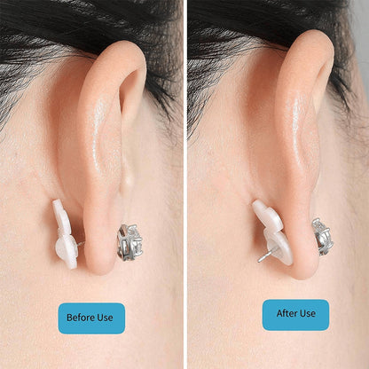 Clear silicone earring backs with strong support