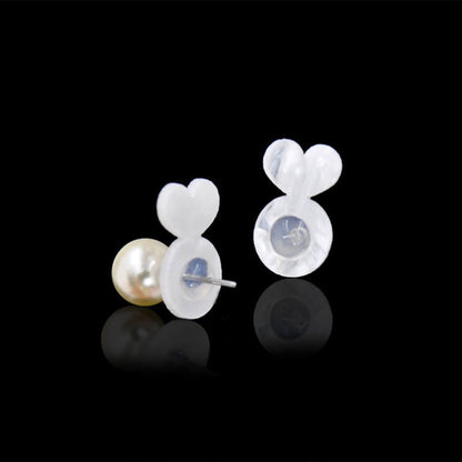 Clear silicone earring backs with strong support