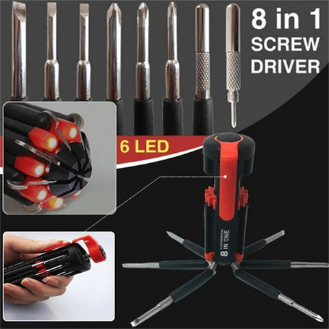 🔥Promotion 50%OFF🔥🪛🔧8-in-1 screwdriver with LED torch💡