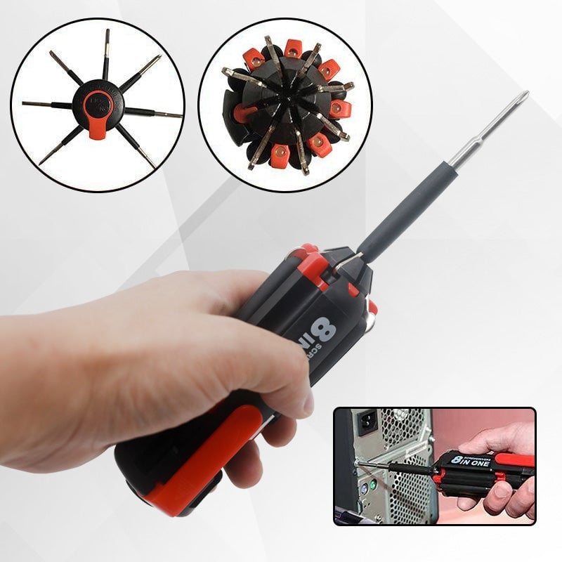 🔥Promotion 50%OFF🔥🪛🔧8-in-1 screwdriver with LED torch💡