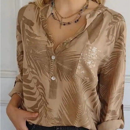 💕Limited Sale 50% OFF💕Women's Fashion V-Neck Printed Top