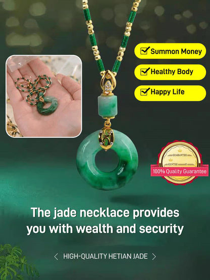 Valentine's Day Gift-Hetian Jade Blessing and Safety Button