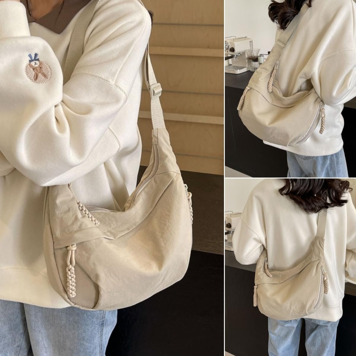 😍Designer Direct Sales👜Women's Fashion Plain Colour Crossbody Hobo Bag