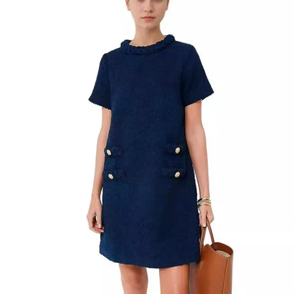 🍃🌸New arrivals in spring-60% OFF🌸🍃Women's Elegant Short Sleeve Tweed Dress