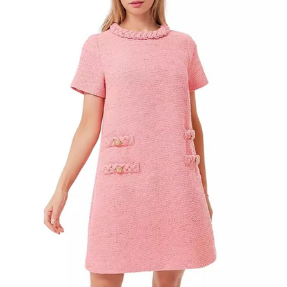 🍃🌸New arrivals in spring-60% OFF🌸🍃Women's Elegant Short Sleeve Tweed Dress