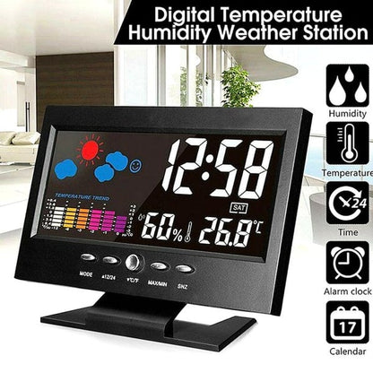 ✨⏰ Letzter Tag der Aktion 50 % 🔥 Digitaler LED-Temperatur- und Luftfeuchtigkeitsmesser Wettervorhersage LED-Zähler Wecker