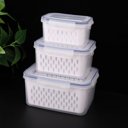 🔥3PCS Obstaufbewahrungsbehälter-Set für den Kühlschrank mit abnehmbarem Sieb🔥