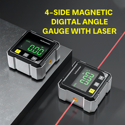🔥Solange der Vorrat reicht 40 % Rabatt!📐4-seitiger magnetischer digitaler Winkelmesser mit Laser