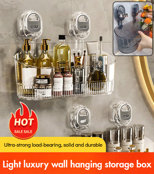 🎅Christmas pre-sale🎁No-drill bathroom suction storage box - large capacity &amp; strong load-bearing capacity 