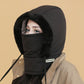 Plüschgefütterte, verdickte Thermomütze mit Gesichtsmaske für Männer und Frauen