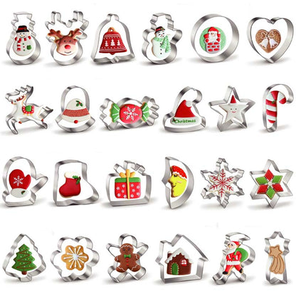 24-teiliges Weihnachts-Ausstechformen-Set aus Edelstahl