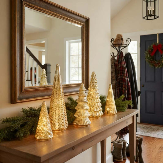 🎄Frühweihnachtsangebot✨5-teiliges Set mit dekorativen, beleuchteten Harzbäumen【✈️Kostenloser Versand】