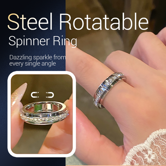 💖50 % Rabatt!💖Drehbarer Spinner-Ring aus Titanstahl mit Zirkonia