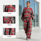 Damenmode-Set aus kariertem Sweatshirt und Cargohose✈️Kostenloser Versand