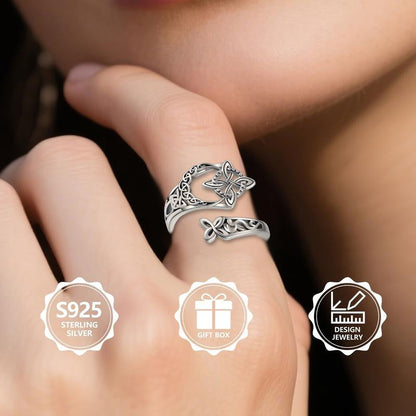 🪢 60 % RABATT! 🪙 Offener Ring aus Sterlingsilber S925 – Keltischer Knoten, verstellbar & zeitloses Design ✨